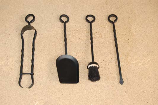 Poker, Shovel, Brush and Spring Tongs with twists for C3 and Old English Companion Sets